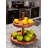 BIRDROCK HOME 2-Tier Farmhouse Serving Tray With Handle - Espresso