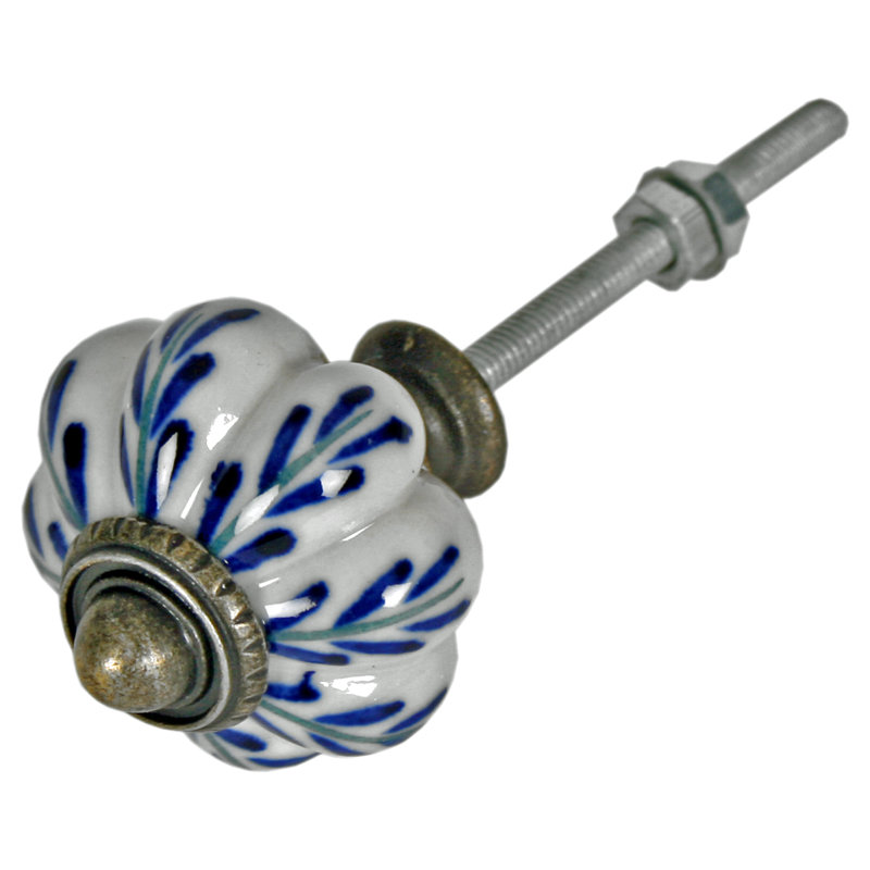 80mm Length Blue Leaf Knob