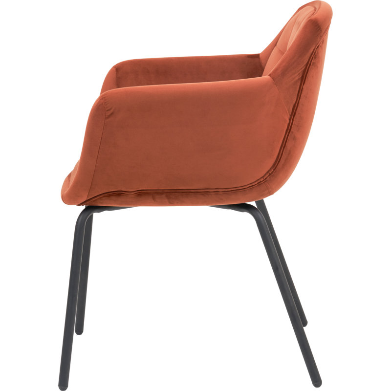 Bendte 40cm H Upholstered Metal Upholstered Back Accent, Cinnamon