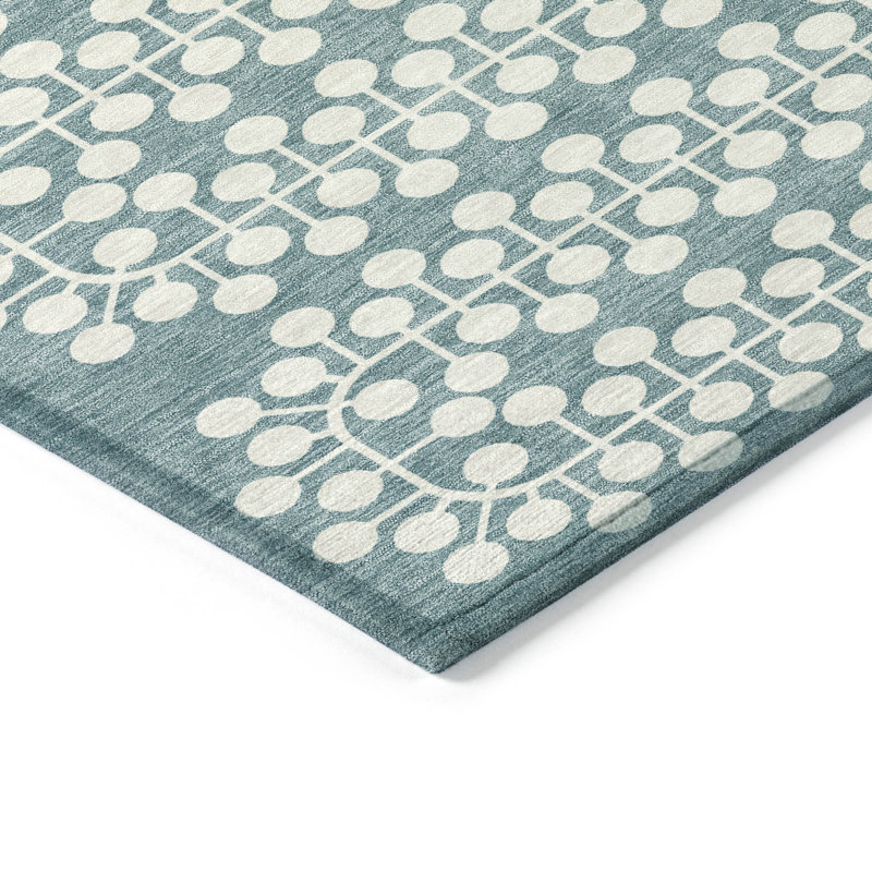Tapis géométrique intérieur / extérieur lavable à la machine Brenden ACN2247, Rectangle 5 pi x 7 pi 6 po