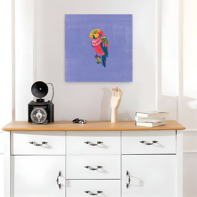 Oiseaux du paradis II, art tropical, H 18 po x l 18 po