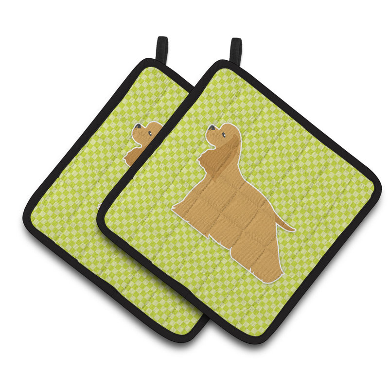 Cuisinier poignée à damier épagneul east urban home, Vert