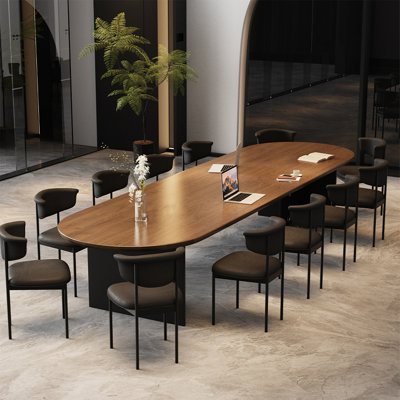 Modern Pine Wood Oval Conference Table