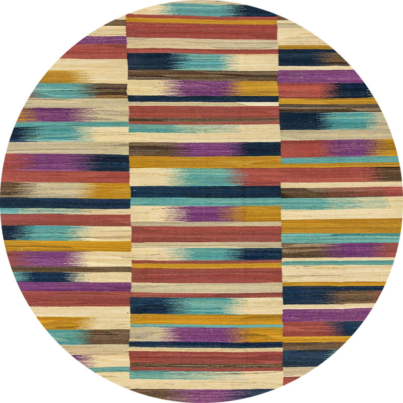 Tapis multicolore à motif abstrait Milanii, Rond 3 pi