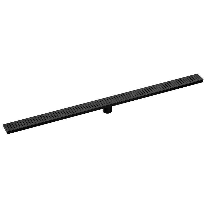 Dax Rectangle Shower Floor Drain, Matt Black