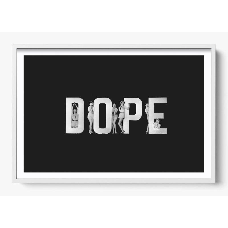 «Dope», Impression encadrée avec passe-partout, H 26 po x l 38 po, Blanc