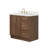 36 Inch Left Offset Single Oval Sink Bathroom Vanity with Carrara White Quartz Countertop 1.5 Inch in Brown Oak-1271895593-1271895573
