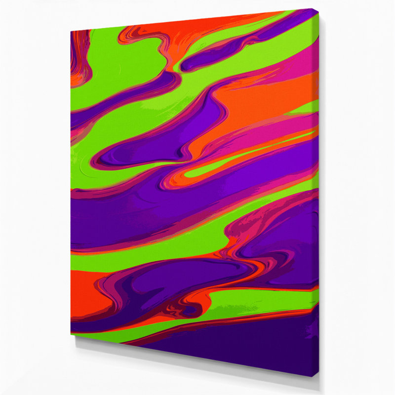 «Abstract Color Field 42», art mural sur toile mauve, H 24 po x l 20 po