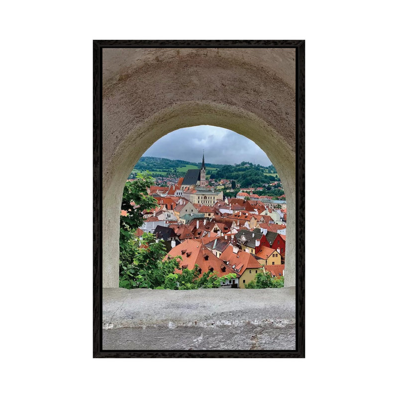 Village Through The Window by Susan Vizvary - Gallery-Wrapped Canvas Giclée on Canvas, 66.04 cm H x 45.72 cm W, Black Framed