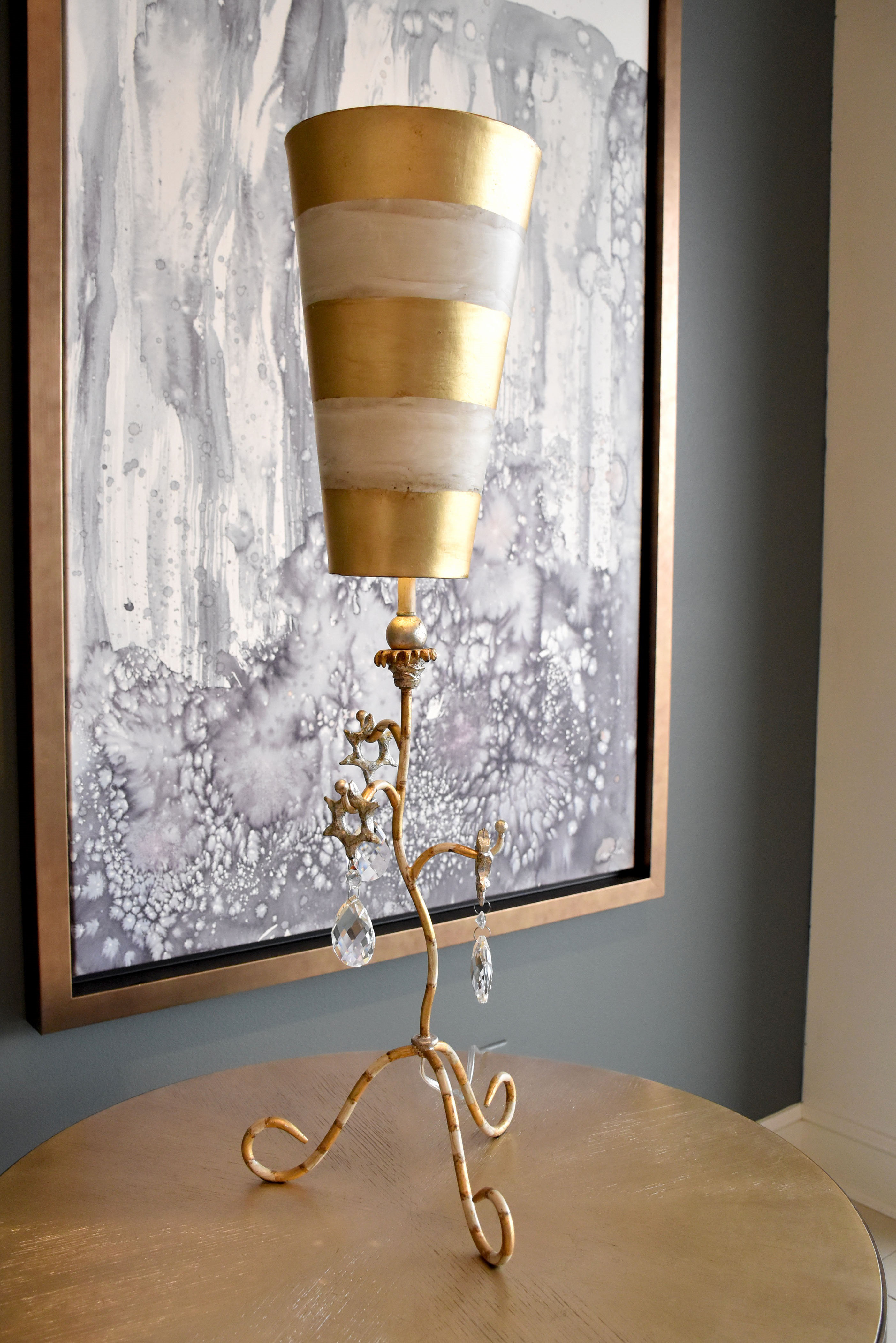 Rush Lamp Invert Fleur De Lis Living Raffa Tivoli Distressed Buffet Table Lamp Inverted ...