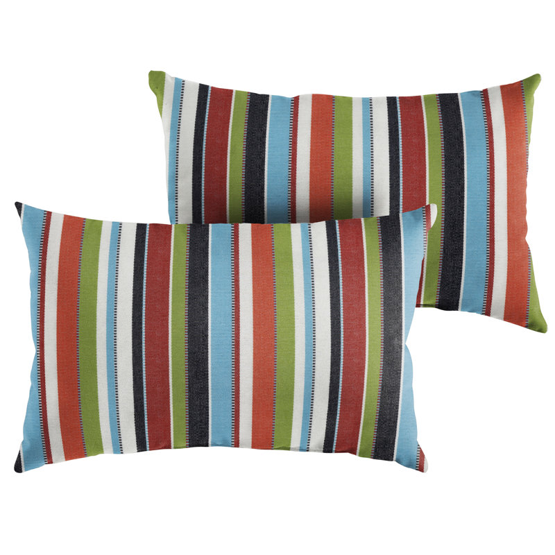Outdoor Sunbrella Lumbar Pillow, Multi KE, 16"H x 26"W