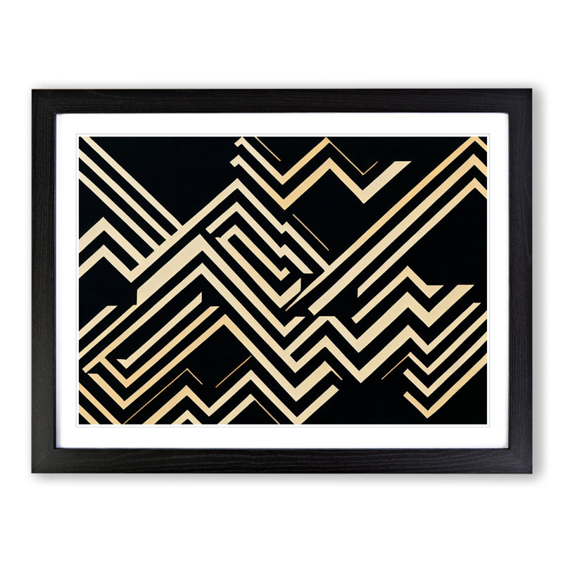 Brave Modern Abstract - Framed Print, Black Framed, 34cm H x 46cm W x 2cm D