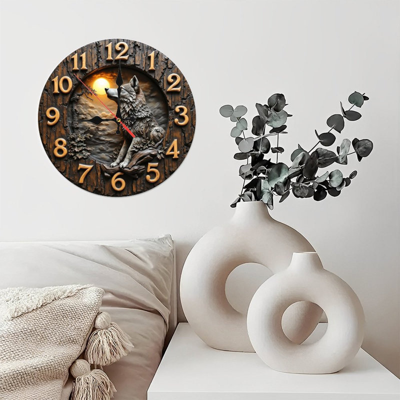Horloge de loup en bois