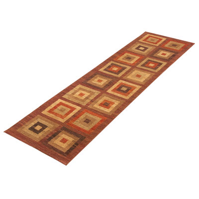 Natural Burgundy Tapestry Kilim 2'7" x 7'10"