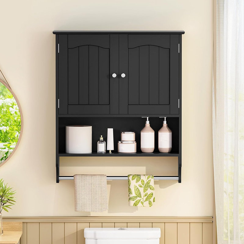 Armoire de salle de bain murale noire