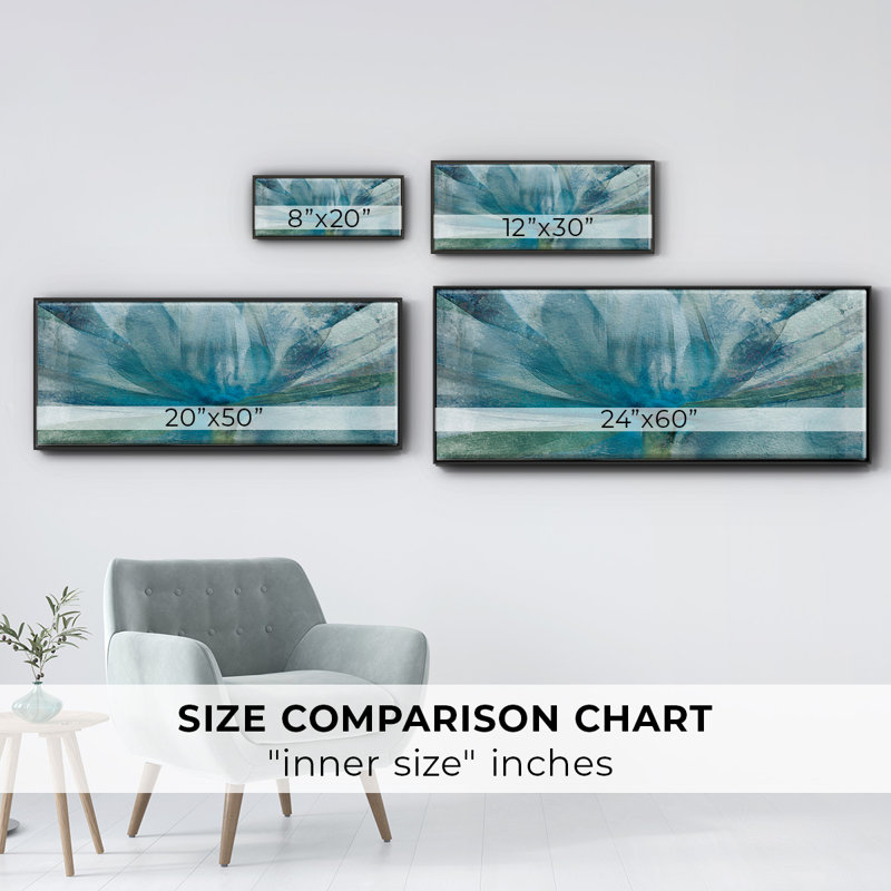Blue Awakening- Framed Canvas, 20" H x 50" W