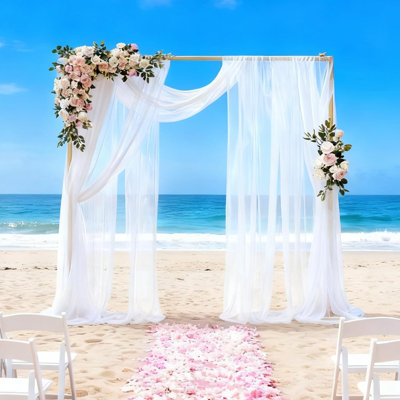 8 FT x 8 FT Square Backdrop Stand Square Arch Wedding Arches Adjustable Pipe for Ceremony Wedding Party Birthday Anniversary Arbor Balloon Decoration