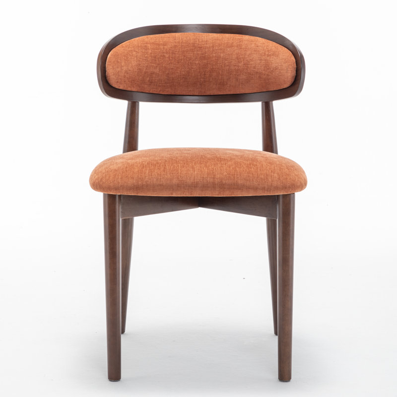 Chaise d'appoint rembourrée en bois massif, Orange