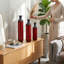 Ensemble de 3 grands vases en métal rouge rustique pour un décor de maison de campagne moderne et industriel