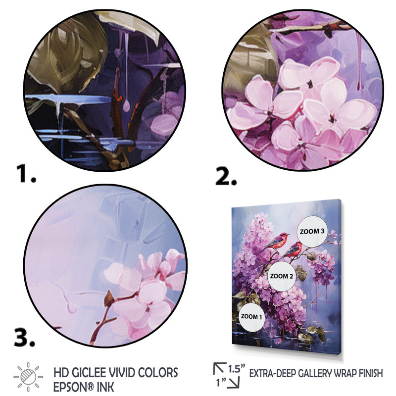 Lilas lilas sérénade IV sur toile, H 32 po x l 24 po x P 1 po