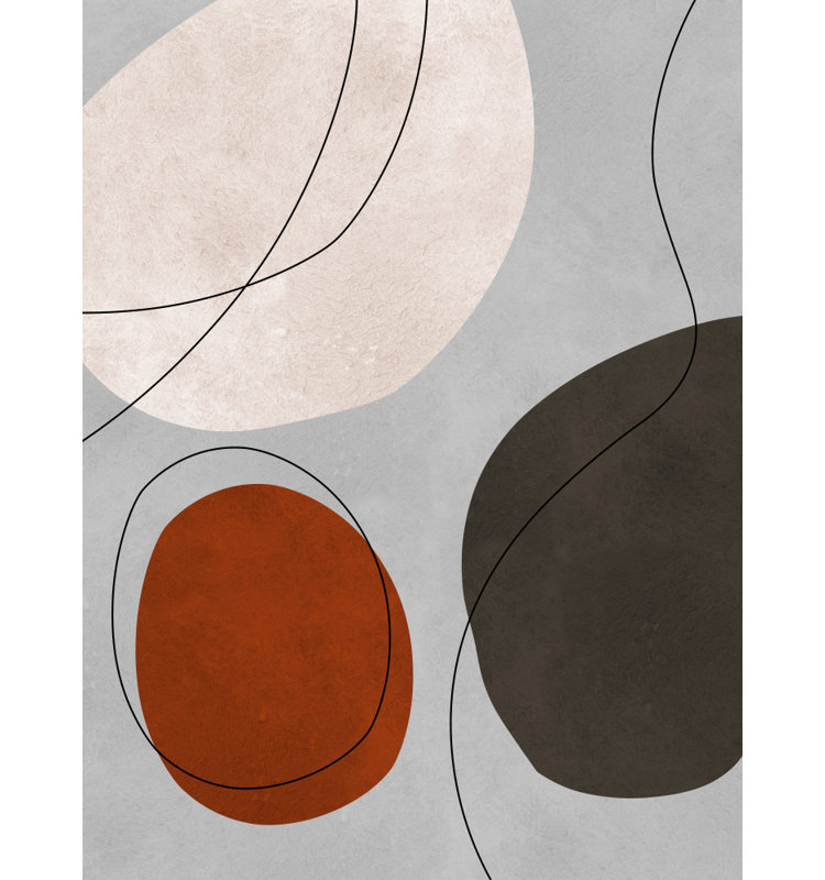 Organic Abstract Shapes Print by Other Artist, 12 × 18, Brown, Framed Print