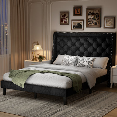 Mingo Upholstered Velvet Platform Bed