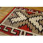 Antique Native American Tribal Geometric Double Heart Design Navajo Rug
