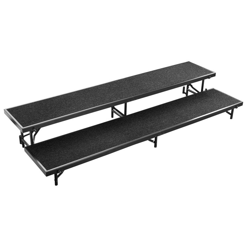 Ensemble de rehausse chorale droite en tapis, H 16 po x l 36 po x P 66 po, Noir