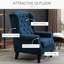 Chaise rembourrée épaisse avec dossier à oreilles - bleu, housse respirante de haute conception, convenant à diverses pièces
