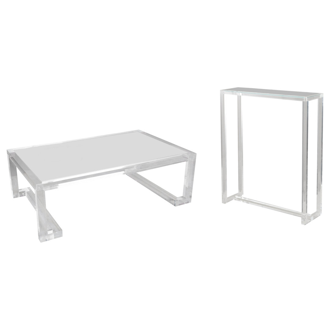 Ava 2 - Piece Glass Top Living Room Table Set Interlude