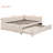 Full Size Upholstered L-Shaped Upholstered Daybed With Twinsize Pop Up Trundle, Beige-384862397