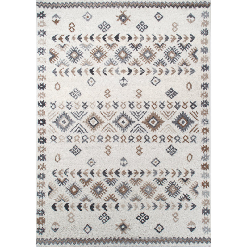 Annika Southwestern Wool Hand Woven Area Rug, Rectangular 90 x 160 cm