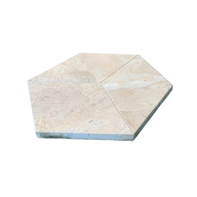 Carreaux de marbre hexagonaux beiges dorés - 5,7 pouces de côté, 1/2 épaisseur, finition, idéal pour le plancher et le mur dans le salon, la salle de bain, le couloir, les surfaces commerciales, la surface jaune de 5,7 po 1/2 po, la cuisine adaptée,