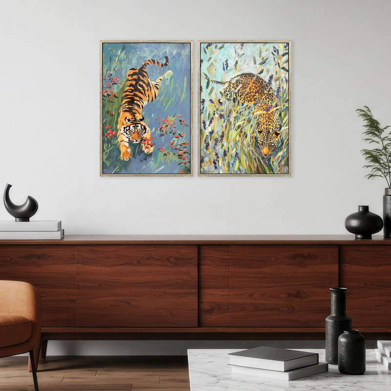 Tiger/Leopard Framed Art