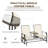 Outdoor Glider Bench With Center Table, Metal Frame Patio Loveseat-954796238