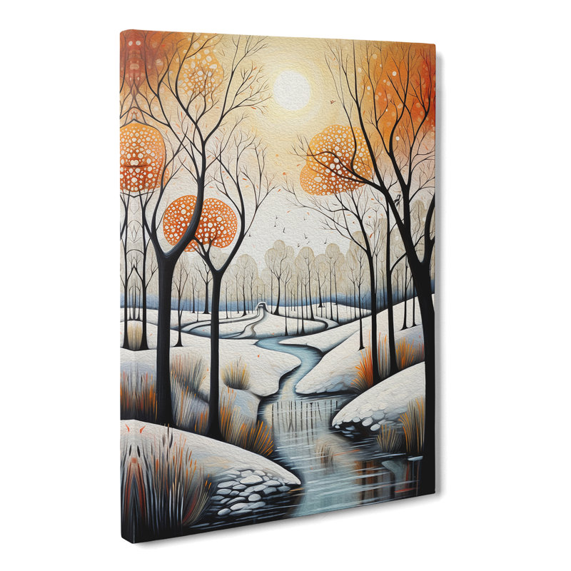 Winter Landscape Modern No.2 - Wrapped Canvas, 60cm H x 40cm W x 3cm D