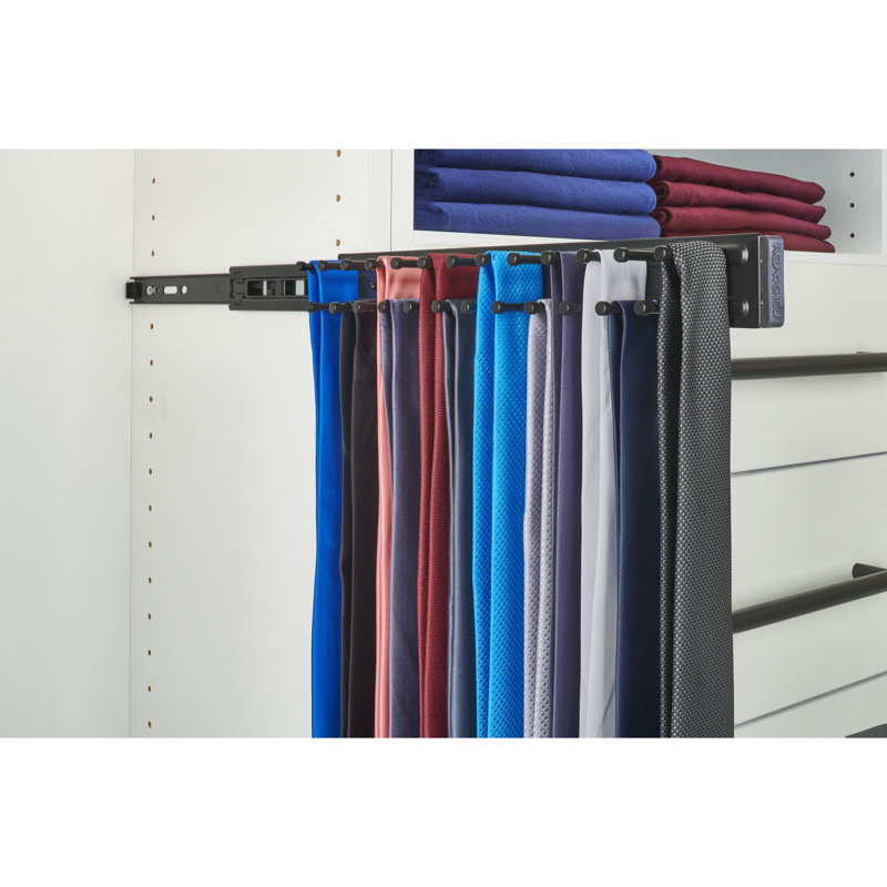 Porte-cravates coulissants pour systèmes de garde-robe personnalisés, H 1,88 po x l 2,5 po x P 14 po