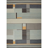 Plaid Area Rug in Gray/Blue