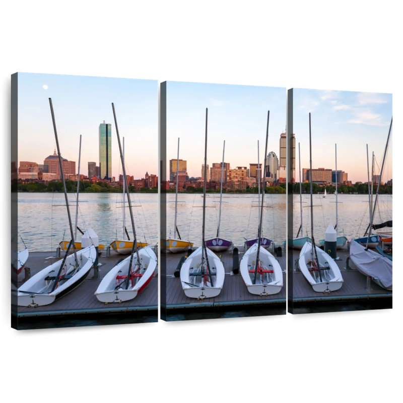 Mehar voiliers amarrés à Boston, H 24 po x l 38 po
