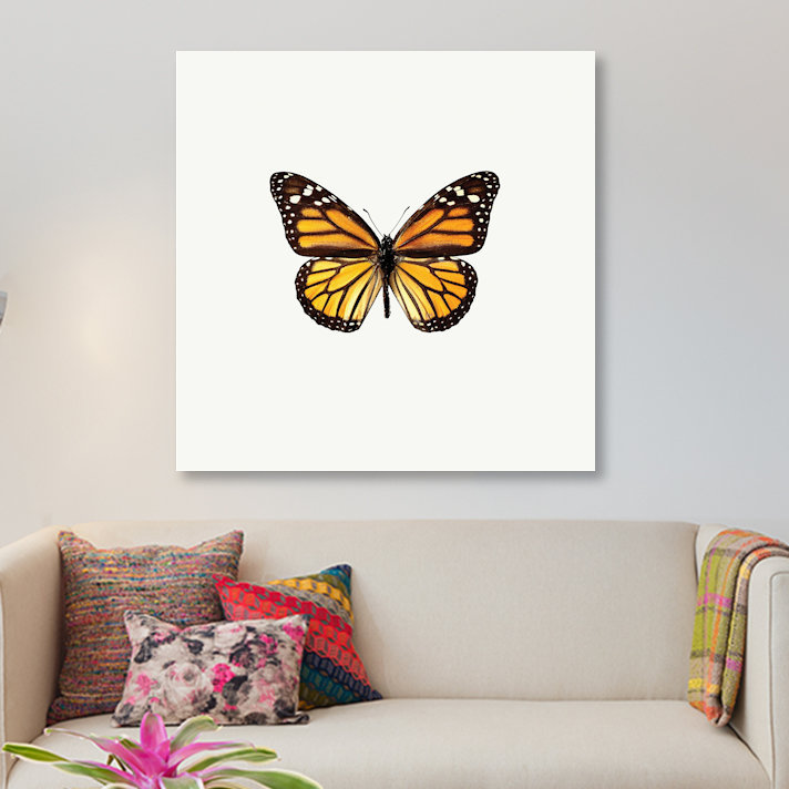 «Yellow Butterfly I», impression sur toile, H 37 po x l 37 po x P 1,5 po, Toile tendue