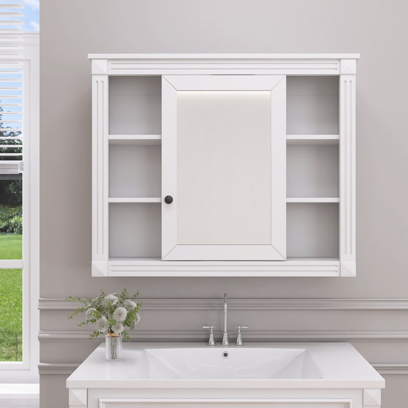 Shaianna Single Bathroom Vanity with Ceramic Top, White