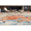 Abstract Area Rug in Orange/Blue/Ivory/Beige-1642529392