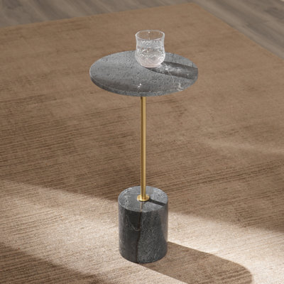 Verilea Genuine Marble Pedestal End Table by Mercer41