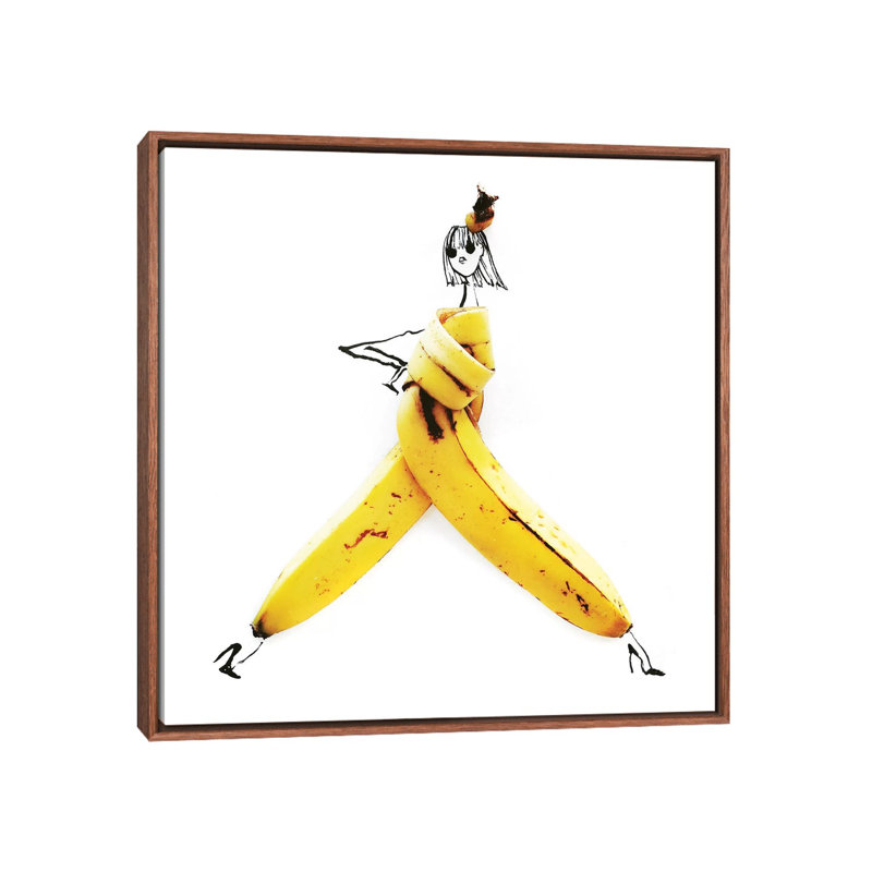 «Banana» - Imprimé, H 26 po x l 26 po x P 1,5 po, Cadre bois classique