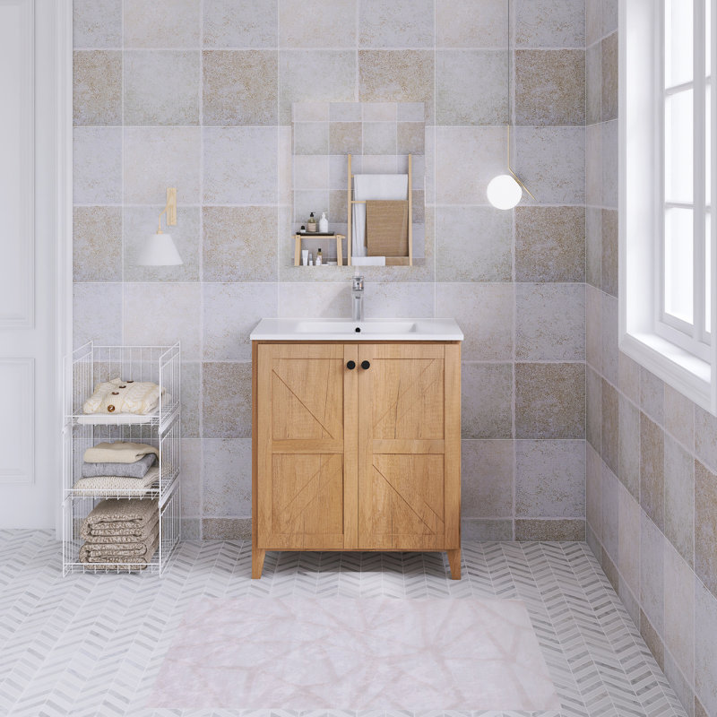 Ensemble de meuble-lavabo autoportant 30 po avec comptoir en céramique 30 po