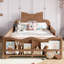 Lit plateforme simple pour enfant avec garde-corps complet Tête de lit Bowknot