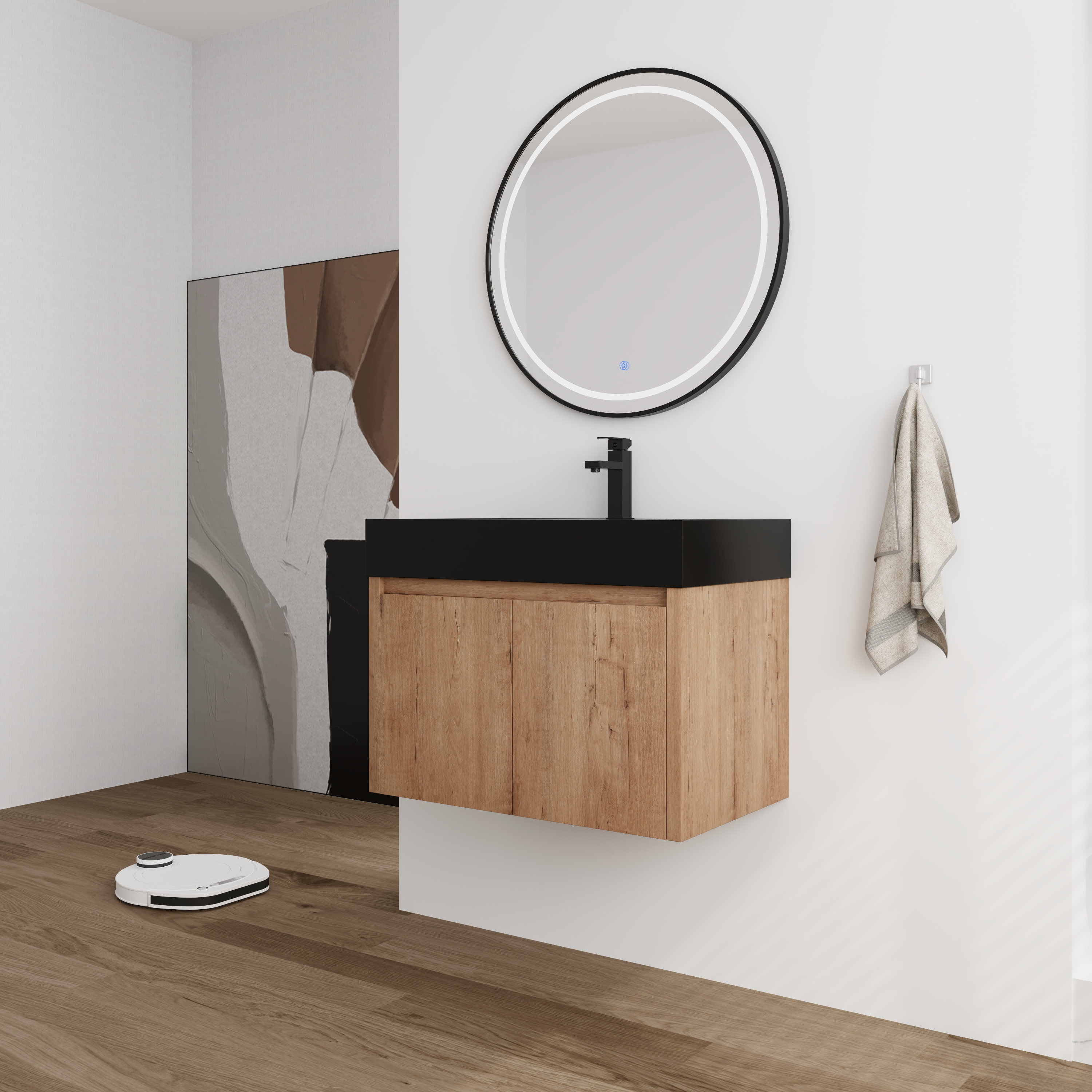 Ebern Designs Keonta 29.84'' Single Bathroom Vanity with Resin Top ...