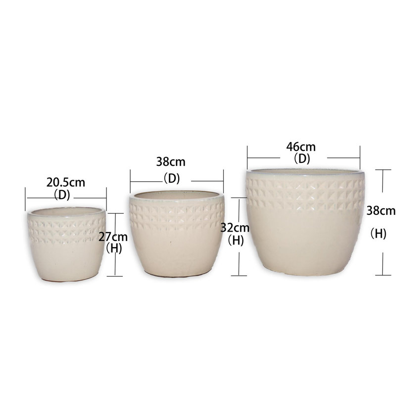 High-quality ceramic flower pots, Ancient White