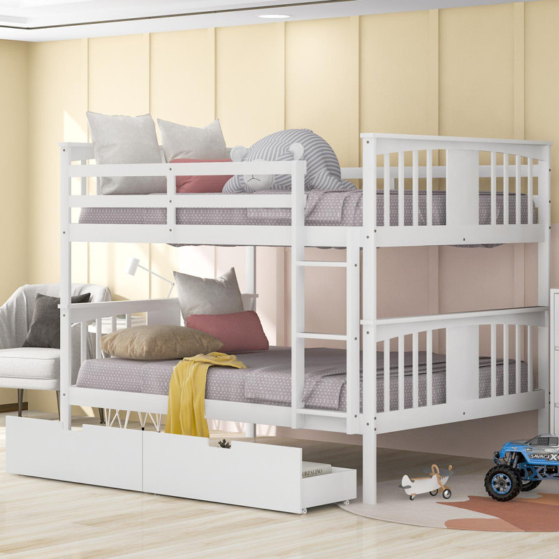 Kids Full Over Full Bunk Bed, White