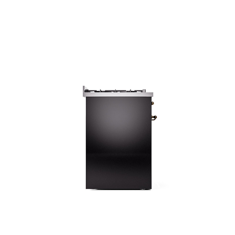 ILVE Nostalgie II 30 in Dual Fuel Range, Liquid Propane, Glossy Black/Bronze
